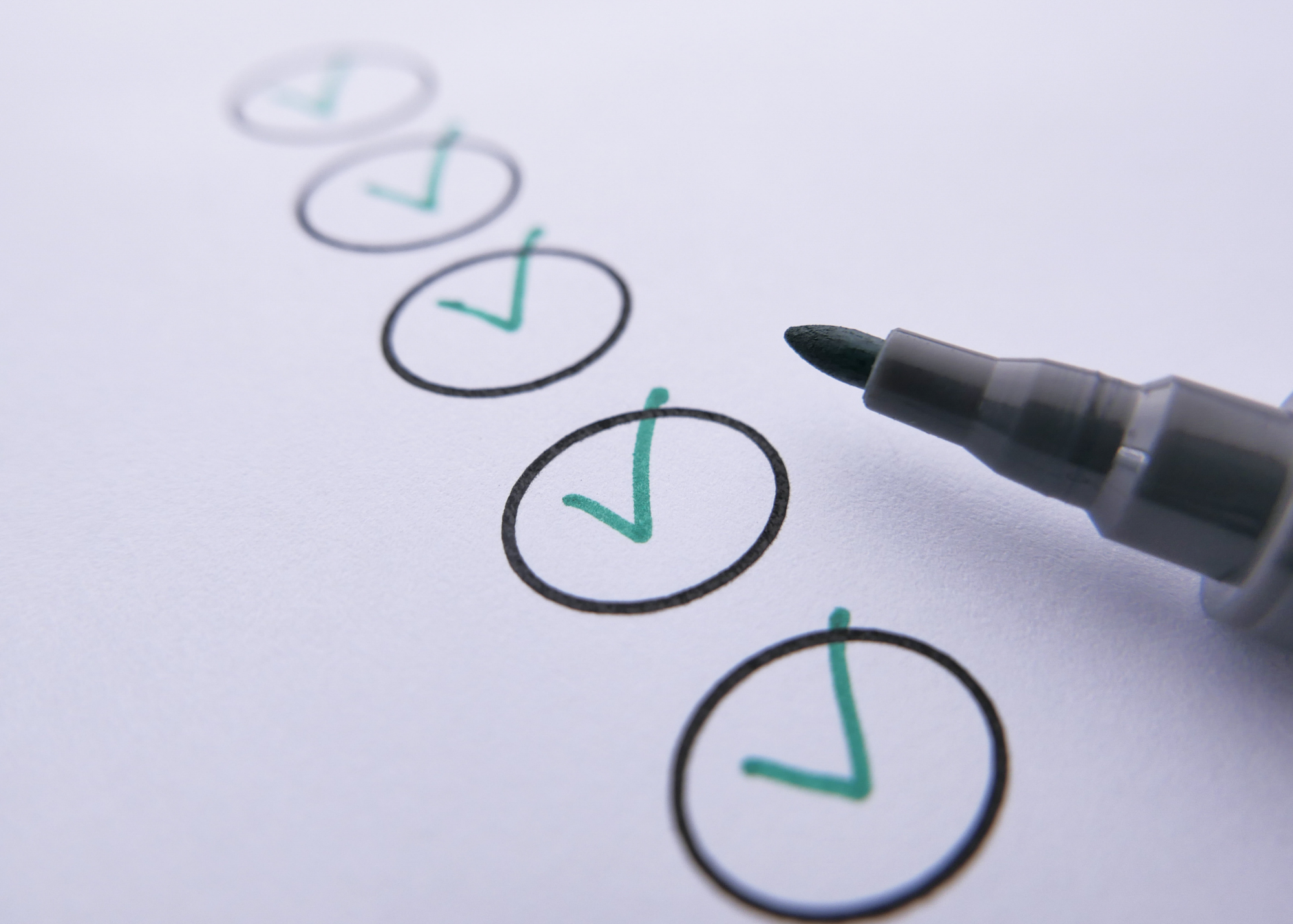 Checklist of completed review steps